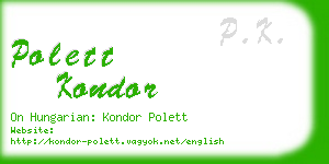 polett kondor business card